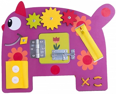 ДЕРЕВЯШКИ 18WBB04 Бизиборд КОШЕЧКА МЯУ в коробке от магазина ДЕТКИ