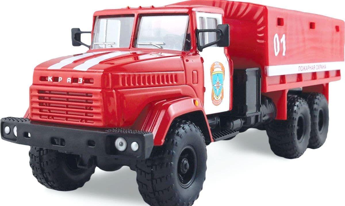 Грузовик металлический KRAZ-6322 ПОЖАРНАЯ ОХРАНА 1:43 в коробке купить в  интернет-магазине ДЕТКИ