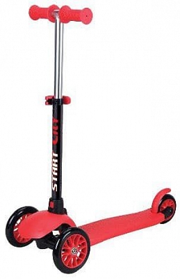 Самокат трёхколёсный START CITY регулируемая ручка, светящиеся колёса (Цвет Красный)