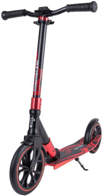 Самокат складной COMFORT 230R 2022 колёса 230 мм/ 200 мм ABEC 9 до 50 кг тормоз-крыло (Артикул: 566006, Цвет: Чёрный/Красный)