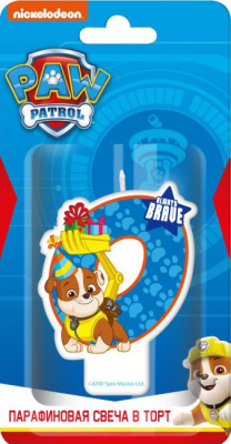 SPIN MASTER 292830 Свеча парафиновая в торт ЦИФРА 0 ЩЕНЯЧИЙ ПАТРУЛЬ от магазина ДЕТКИ
