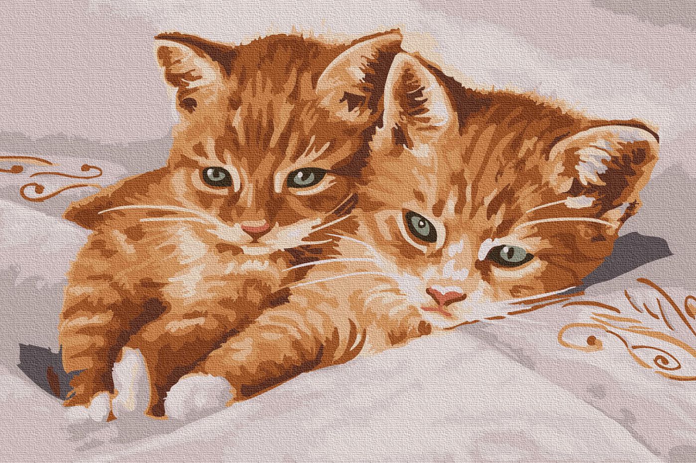 Два рыжих котенка вышивка