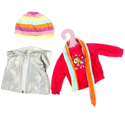 КАРАПУЗ OTFY-WINT-17-RU Одежда для кукол 40-46 см ЖИЛЕТКА КОФТОЧКА ДЖИНСЫ ШАРФ от магазина ДЕТКИ