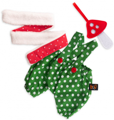 BUDI BASA OKs22-122 Комплект одежды для кота Басика 22 см Зелёные штаны в горошек и тёплый шарф от магазина ДЕТКИ