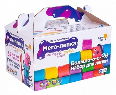 GENIO KIDS TA1084 Набор для лепки МЕГА-ЛЕПКА 34 пакетика с тестом и 17 аксессуаров от магазина ДЕТКИ