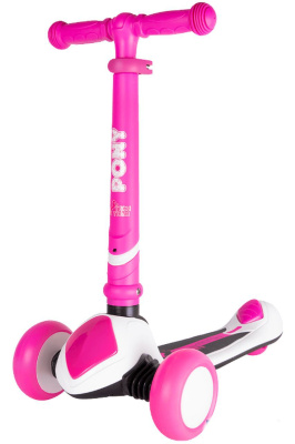 Самокат детский кикборд PONY 2022 колёса светящиеся 120 мм/ 80 мм (Артикул: 276243, Цвет: Розовый)