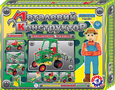 ТЕХНОК Т1936 Конструктор металлический ФЕРМЕРСКАЯ ТЕХНИКА 253 детали 8 моделей от магазина ДЕТКИ