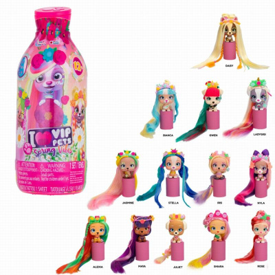 IMC TOYS 712003SV Фигурка-сюрприз VIP PETS SPRING VIBES МОДНЫЕ ЩЕНКИ длинные волосы 30 см от магазина ДЕТКИ