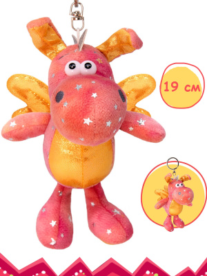 BUDI BASA Dk10-038 Игрушка мягкая брелок дракончик Уви 10 см Цвет Персиково-розовый от магазина ДЕТКИ