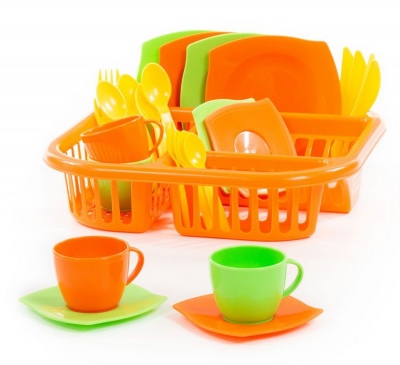 ПОЛЕСЬЕ 40725 Набор посуды АЛИСА с сушилкой на 4 персоны от магазина ДЕТКИ