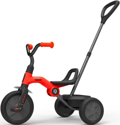 Велосипед детский трёхколёсный складной THE NEW ANT+ колёса EVA 9"/7" с ручкой управления (Артикул: LH510R, Цвет: Красный)
