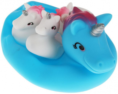 КАПИТОШКА ZY1148742-R Игрушка для ванны ЕДИНОРОГ-МЫЛЬНИЦА 4 фигурки от магазина ДЕТКИ