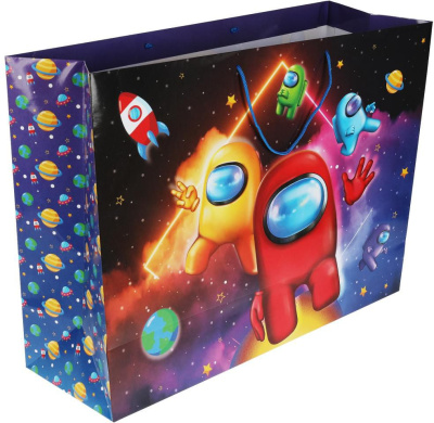 ЧУДО ПРАЗДНИК PXXXL-82706-AU Пакет подарочный AMONG AS огромный 45 см х 60 см х 20 см от магазина ДЕТКИ