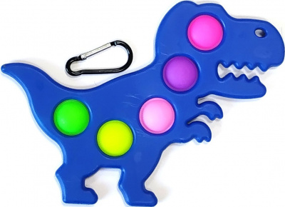 DK TOYS SO-21 Тактильная сенсорная игрушка антистресс POP IT ВЕЧНАЯ ПУПЫРКА В ПЛАСТИКОВОЙ ОСНОВЕ ДИНОЗАВР от магазина ДЕТКИ