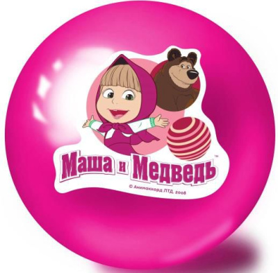 ИГРАЕМ ВМЕСТЕ AD-9(MB)-2 Мяч ПВХ МАША И МЕДВЕДЬ с наклейкой 23 см от магазина ДЕТКИ