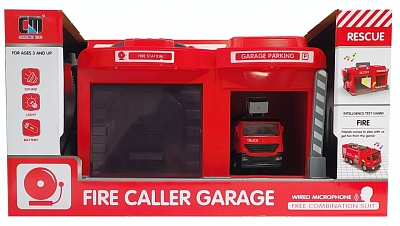 CHENGMEI TOYS CLM-551 Набор ПОЖАРНАЯ СТАНЦИЯ серия CALLER GARAGE с машинкой со звуком и светом, рацией от магазина ДЕТКИ