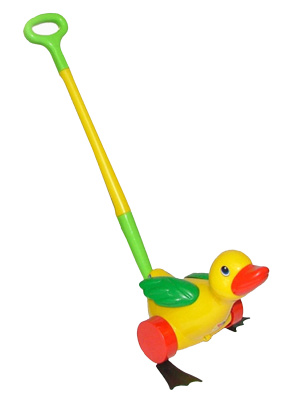 ПОЛЕСЬЕ 7925 Каталка УТЁНОК с ручкой от магазина ДЕТКИ