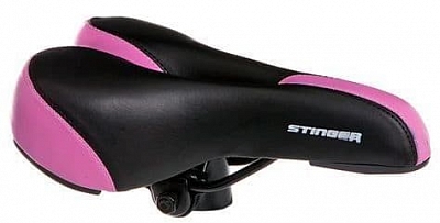 STG P66582 Седло спортивное GW608А-1 STINGER размер 250 мм х 150 мм Цвет Чёрный/Розовый от магазина ДЕТКИ
