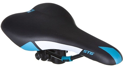 STG Х82584 Седло спортивное VD-1116C-01 Цвет Чёрный/Белый/Розовый на картоне от магазина ДЕТКИ