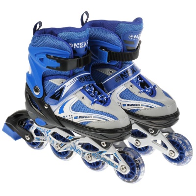 Коньки роликовые раздвижные (Артикул: C28004-34-37-BLUE, Цвет: Синий, Размер: 34-37)