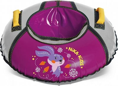 Тюбинг 850 мм с рисунком (Цвет Баклажан Зайка с морковками)