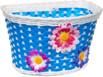 STG Х95758 Корзинка детская пластиковая HL-BS02-9 на руль Цвет Синий/Белый от магазина ДЕТКИ