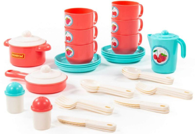 ПОЛЕСЬЕ 80158 Набор детской посуды ХОЗЯЮШКА на 6 персон (V3) 38 элементов от магазина ДЕТКИ