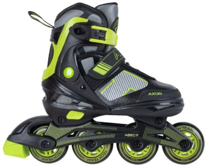 Коньки роликовые раздвижные AXOR 2021 (Артикул: 495041, Цвет: Зелёный, Размер: M (34-37))