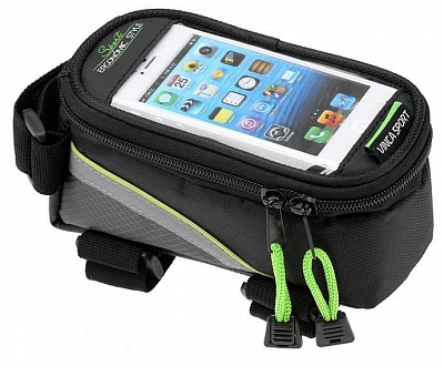 VINCA SPORT FB07L_BK/GN Сумка на раму c карманом для телефона 195x100x100 мм Цвет Чёрный/Зелёный от магазина ДЕТКИ