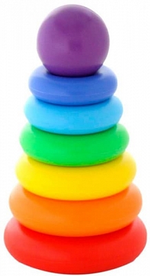 ПОЛЕСЬЕ 62383 Пирамидка КОЛЕЧКО-ШАР 24 см 8 элементов от магазина ДЕТКИ