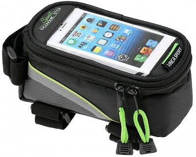 VINCA SPORT FB07S_BK_GN Сумка на раму c карманом для телефона 170 мм x 75 мм x 85 мм Цвет Чёрный/Зелёный от магазина ДЕТКИ