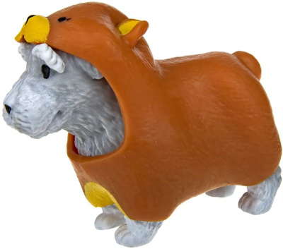 1TOY Т22692_12 Собачка тянучка в костюмчике ШНАУЦЕР-МИШКА ПРОКАЧКА ДЛЯ СОБАЧКИ серия 2 10 см от магазина ДЕТКИ