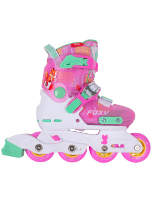 Коньки роликовые раздвижные FOXY 2024 (Артикул: 942803, Цвет: Розовый, Размер: S (28-31))