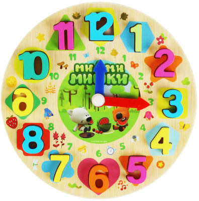 БУРАТИНО MMM-43 Игрушка деревянная МИМИМИШКИ ВКЛАДЫШИ ЧАСИКИ от магазина ДЕТКИ