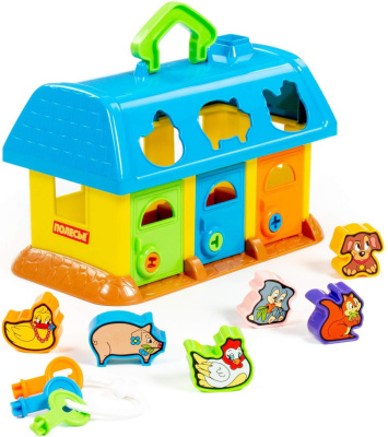 ПОЛЕСЬЕ 9166 Сортер ДОМИК ДЛЯ ЗВЕРЕЙ от магазина ДЕТКИ