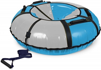 Ватрушка большая зимняя тюбинг 110 см (Артикул: ТБ1К-110/ГСР2, Цвет: Голубой/Серебро)