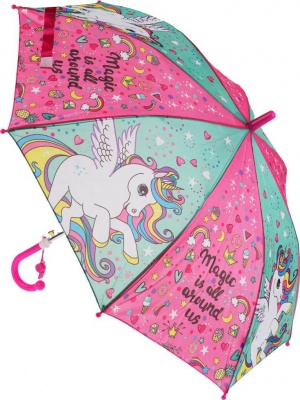 ИГРАЕМ ВМЕСТЕ UM45-UNI Зонт детский ЕДИНОРОГИ 45 см со свистком от магазина ДЕТКИ