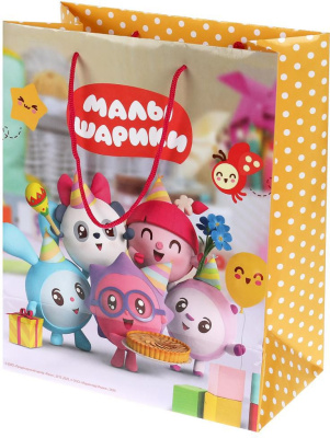ЧУДО ПРАЗДНИК PML57MS Пакет подарочный МАЛЫШАРИКИ средний 26 см х 32 см х 14 см от магазина ДЕТКИ