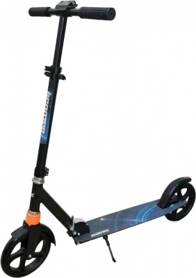 Самокат складной колёса 200 мм ABEC 7 до 100 кг тормоз-крыло (Цвет: Чёрный)