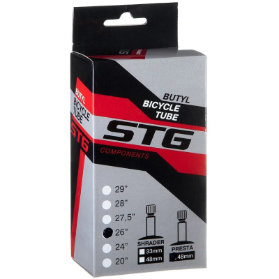 STG Х82415 Камера велосипедная 26" x 1.75"/1.95" велониппель PRESTA 48 мм от магазина ДЕТКИ