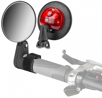 STELS 220016 Зеркало заднего вида DX-2002VF крепление липучка с габаритным огнём от магазина ДЕТКИ