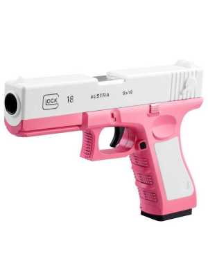 ИГРУШКА 100003781 Пистолет игрушечный пневматический F902D GLOCK 10 мягких пуль Цвет Розовый от магазина ДЕТКИ