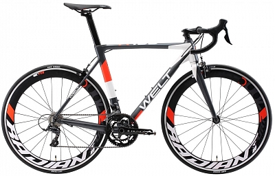 Велосипед шоссейный R100 28" Рама 21" (Артикул: R100_28_21_BKRDWT, Цвет: Чёрный матовый/Красный/Белый)