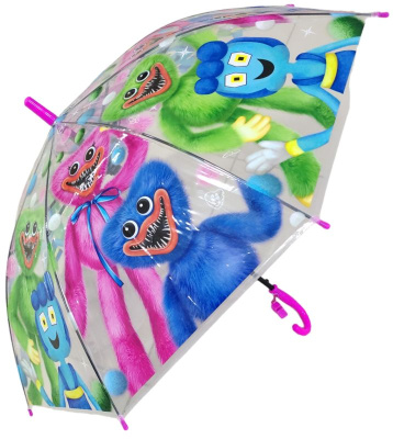 ИГРАЕМ ВМЕСТЕ UM50T-HGVG Зонт детский ХАГИ ВАГИ 50 см прозрачный, полуавтомат, свисток от магазина ДЕТКИ