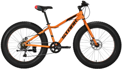 Велосипед FAT-BIKE ROCKET FAT 24.1 D 24" (Артикул: HQ-0005326, Размер рамы: 12" (Рост 125-135 см), Цвет: Оранжевый/Чёрный)