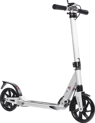 Самокат складной YOKER колёса 200 мм задний ручной тормоз, 2 амортизатора (Цвет Белый)