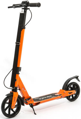 Самокат складной YOKER колёса 200 мм задний ручной тормоз, 2 амортизатора (Артикул: SKL-03G-OR, Цвет: Оранжевый)