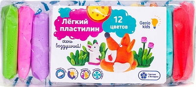 GENIO KIDS TA1710 Набор для лепки ЛЁГКИЙ ПЛАСТИЛИН 12 цветов от магазина ДЕТКИ