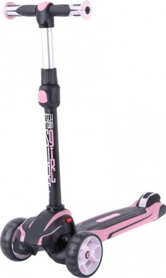 Самокат детский кикборд SURF GIRL 2021 колёса светящиеся 120 мм/ 80 мм (Артикул: 587082, Цвет: Чёрный/Розовый)