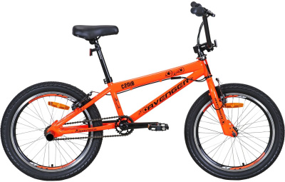 Велосипед BMX C201B V-Brake с гироротором (Артикул: C201B-ORN/BL(21), Размер рамы: 10" (Рост 115-125 см), Цвет: Оранжевый неон/Синий)